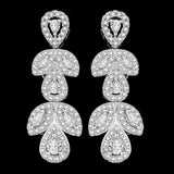 Awesome White Gold Plated 4 Piece Bridal AAA Cubic Zirconia Diamonds Jewellery Set for Ladies - Luxury Jewelry