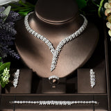 Latest Fashion Flower Design AAA Cubic Zirconia Diamonds Bridal Wedding Jewelry Sets - Elegant Jewellery