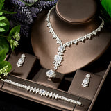 Big Square Luxury AAA Cubic Zirconia Diamonds 4pcs Wedding Party Bride Jewelry Set For your Special Day