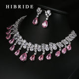 Top Quality Tear Drop Shape Designer AAAA+ Cubic Zirconia Diamond Bridal Wedding Jewelry Set