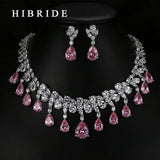 Top Quality Tear Drop Shape Designer AAAA+ Cubic Zirconia Diamond Bridal Wedding Jewelry Set