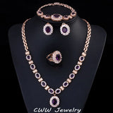 Wonderful 4 Piece Luxury Multi Color AAA+ Cubic Zirconia Diamonds Set