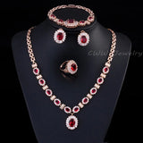 Wonderful 4 Piece Luxury Multi Color AAA+ Cubic Zirconia Diamonds Set