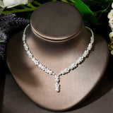 4PCS Elegant Luxury Bridal Wedding AAA Cubic Zirconia Diamonds Necklace Bridal Dress Jewelry Set for Women