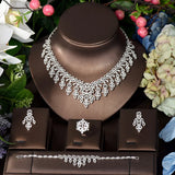 New Fashion Popular Wedding Bridal Cubic Zirconia Diamonds Jewelery Women's Necklace Earring Set