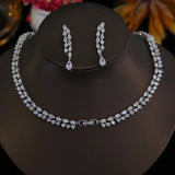 Super Shiny AAA Cubic Zirconia Diamonds Bridal  2pcs Big Wedding Party Jewellery Set for Women