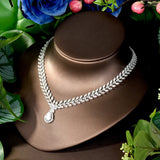 High Quality Teardrop Horse Eye Cut AAA Cubic Zirconia Diamonds 4Pcs Bridal Jewelry Set - For Your Special Day