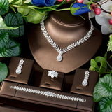 High Quality Teardrop Horse Eye Cut AAA Cubic Zirconia Diamonds 4Pcs Bridal Jewelry Set - For Your Special Day