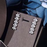 Awesome Flower Design AAA Cubic Zirconia Crystals Bridal Wedding Luxury 4pcs Jewellery Sets for Women