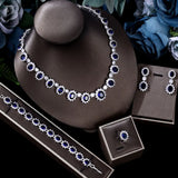 Popular 4 pieces of AAA Zircon Diamonds Jewellery Set in Bridal Sunflower Shape, Deluxe Wedding Necklace Set