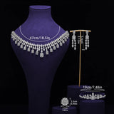 Exquisite AAA Cubic Zirconia Diamonds Necklace Gorgeous Earring Set Shiny Jewellery Women's Bridal Wedding Set