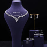 Awesome Flower Design AAA Cubic Zirconia Crystals Bridal Wedding New Design 4 Piece Jewellery Set