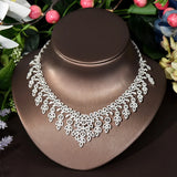 New Fashion Popular Wedding Bridal Cubic Zirconia Diamonds Jewelery Women's Necklace Earring Set