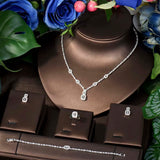 Simple Square Haute Couture 4Pcs Fashion Women Bridal Wedding Party Jewellery Set, Add Radiance on Your Big Day