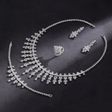 Super Trendy 4PCS AAA Cubic Zirconia Diamonds Wedding Jewelry Set For Women, Luxury Bridal Jewelry