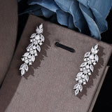 Fashion Cubic Zirconia Diamonds Bridal Jewelry Sets Gold Plated Necklace Earrings 4Piece Wedding Set